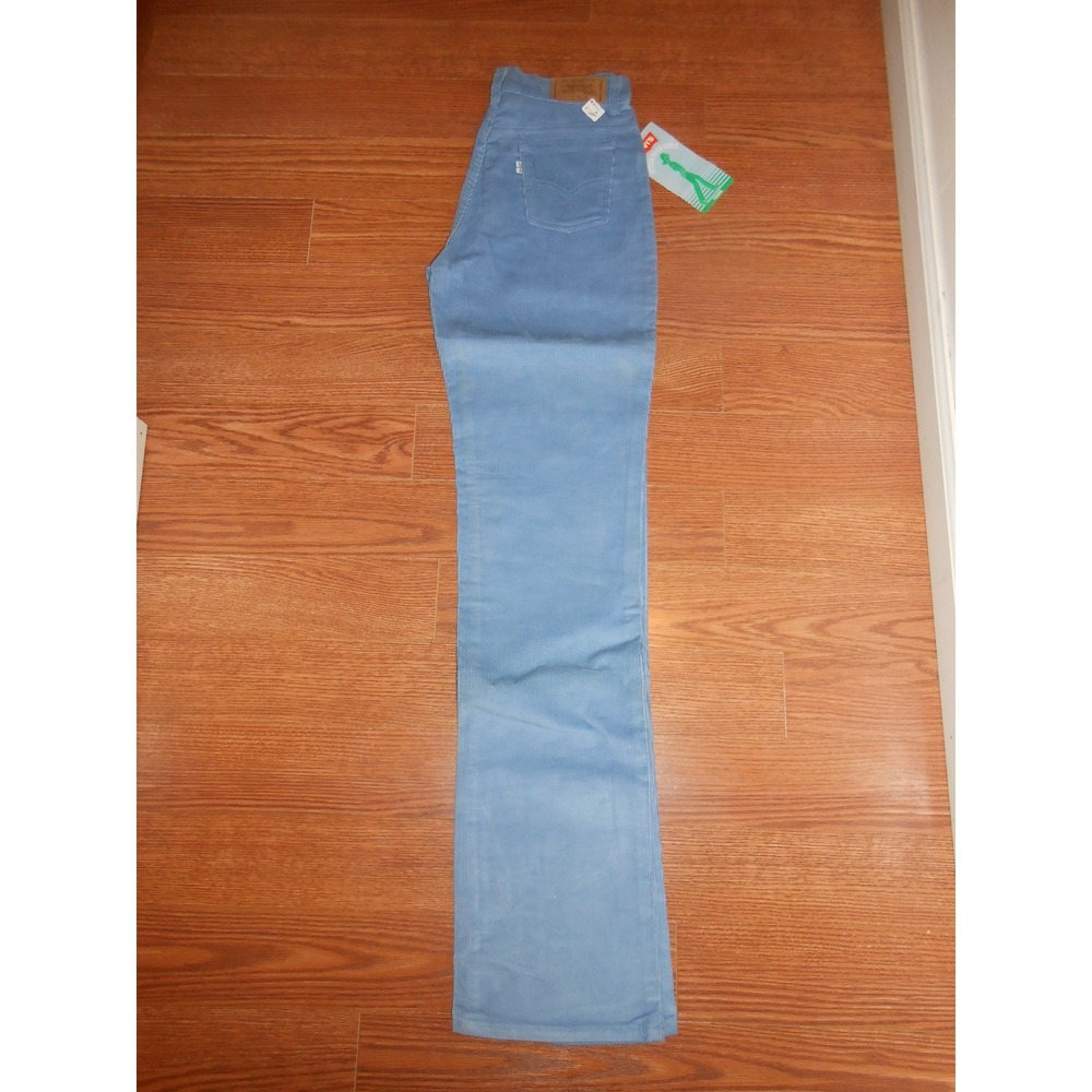 Girl 70s Authentic Levi Strauss Blue Cords Corduroy Pants Jeans Teen sz 14 28x34